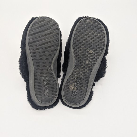 Vionic Women's Black Fuzzy Gemma Mule Slippers 9 - Picture 6 of 7